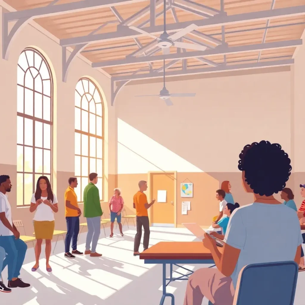 Community members discussing the transformation of New Orleans schools