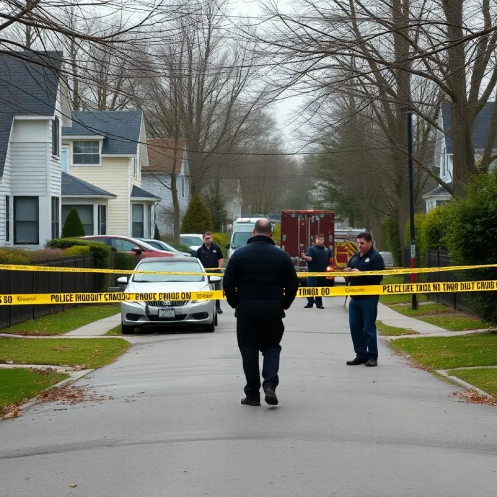 Police cordon around a neighborhood after a shooting incident in Bayou St. John.