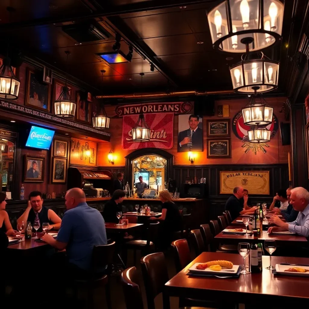 Interior view of Junebug dining bar with patrons enjoying their meals.