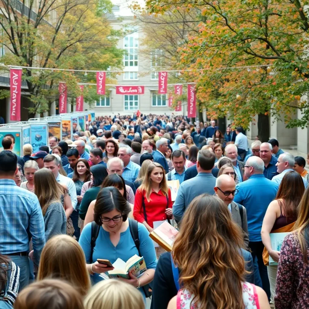 New Orleans Book Festival with books and crowds
