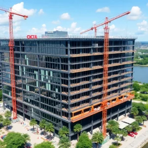 Construction site of a new office building in New Orleans