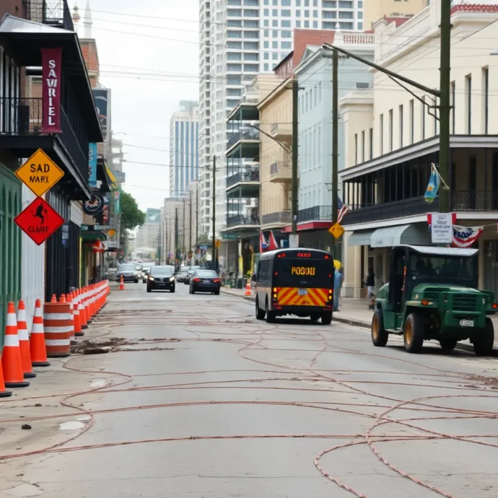 Construction zone on a New Orleans street