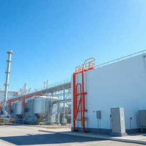 Overview of the hydrogen plant in St. Gabriel, Louisiana, showcasing advanced technology in clean energy production.