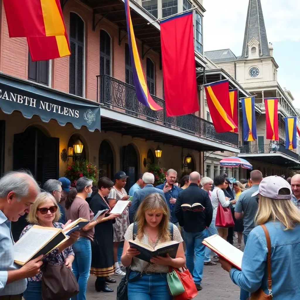 A lively scene from the Tennessee Williams Festival in the French Quarter