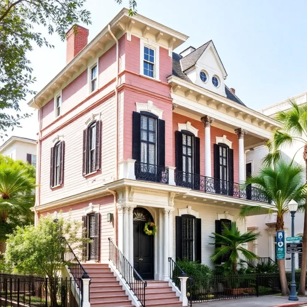 Exterior view of a luxurious home in Uptown New Orleans