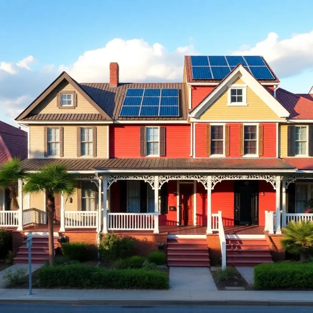Homes in New Orleans with solar panels and energy-efficient features
