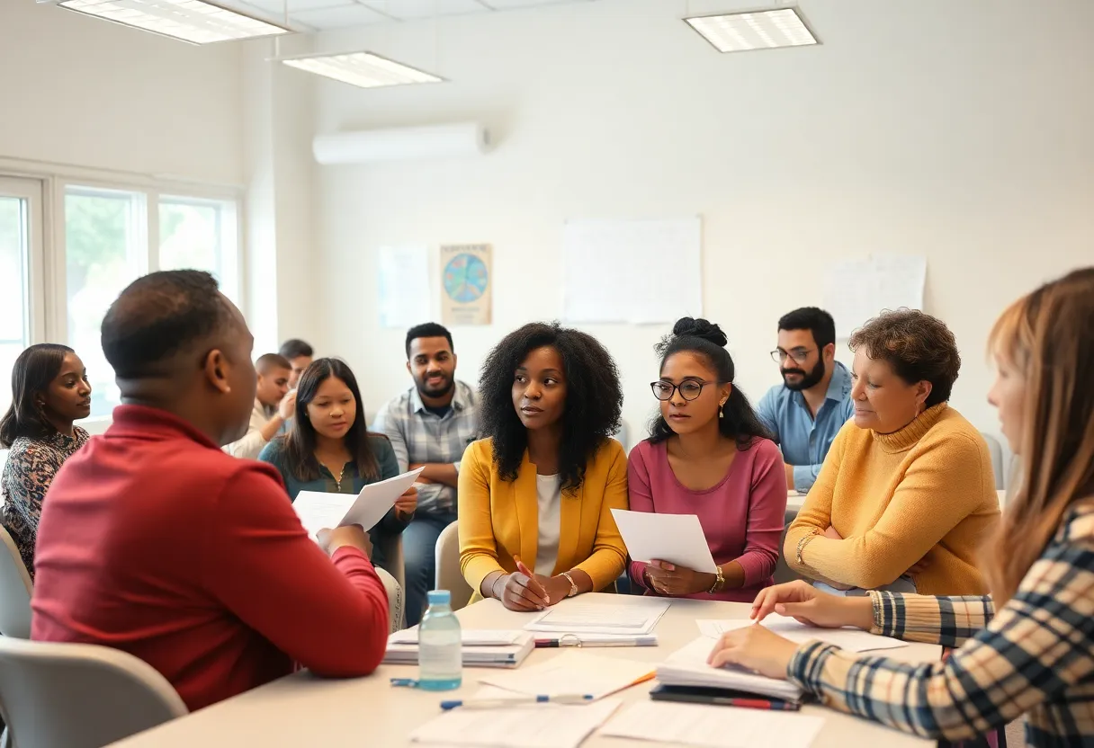 Residents participating in a financial literacy workshop in New Orleans.