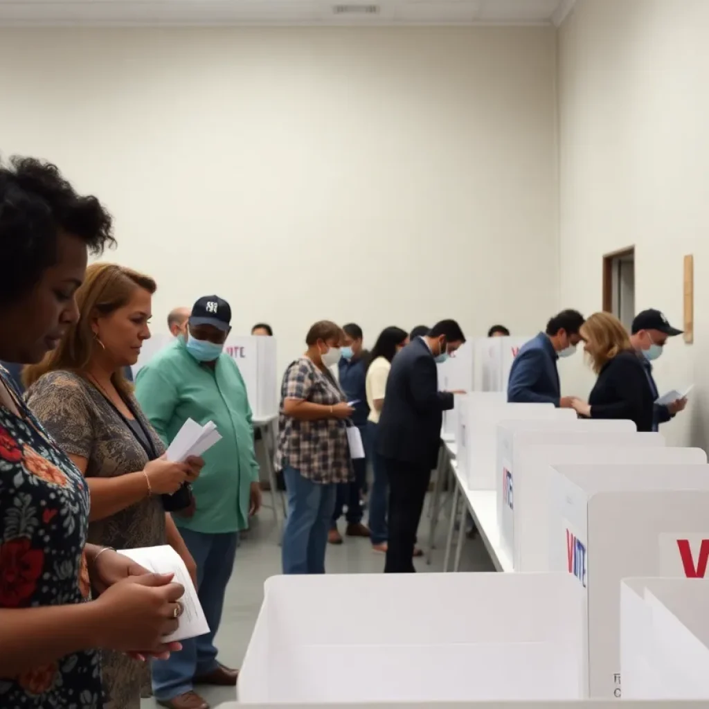 Diverse group of Louisiana voters participating in elections
