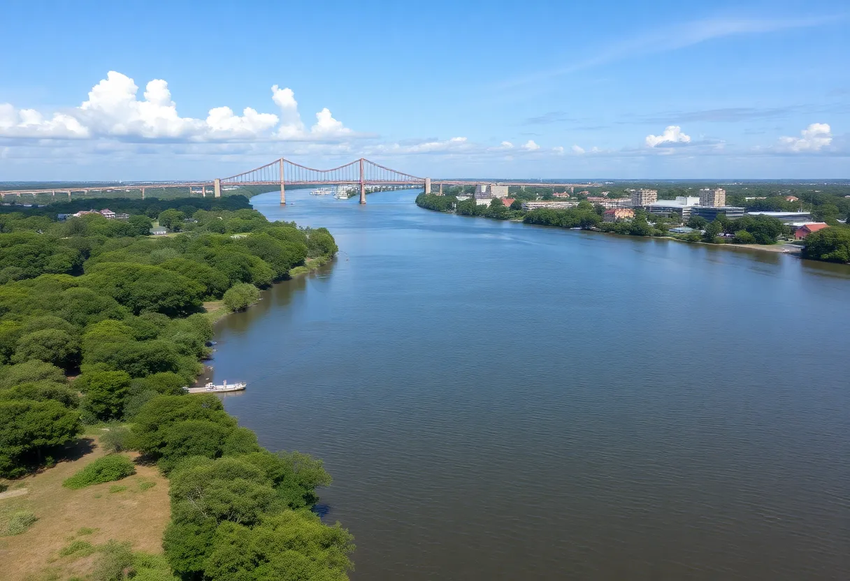 Scenic view of the Mississippi River and New Orleans