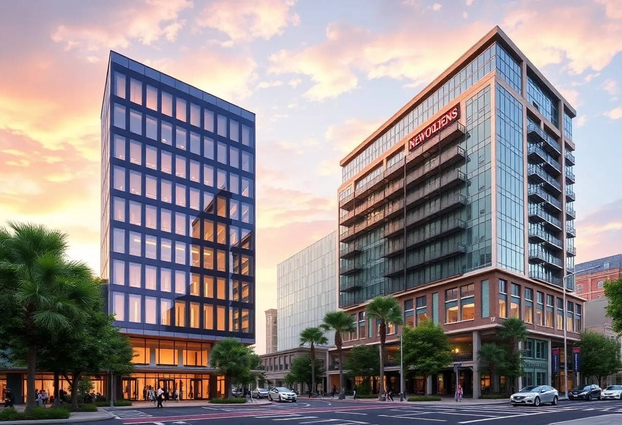 Artist's concept of the New Orleans redevelopment project at 1010 Commons St.