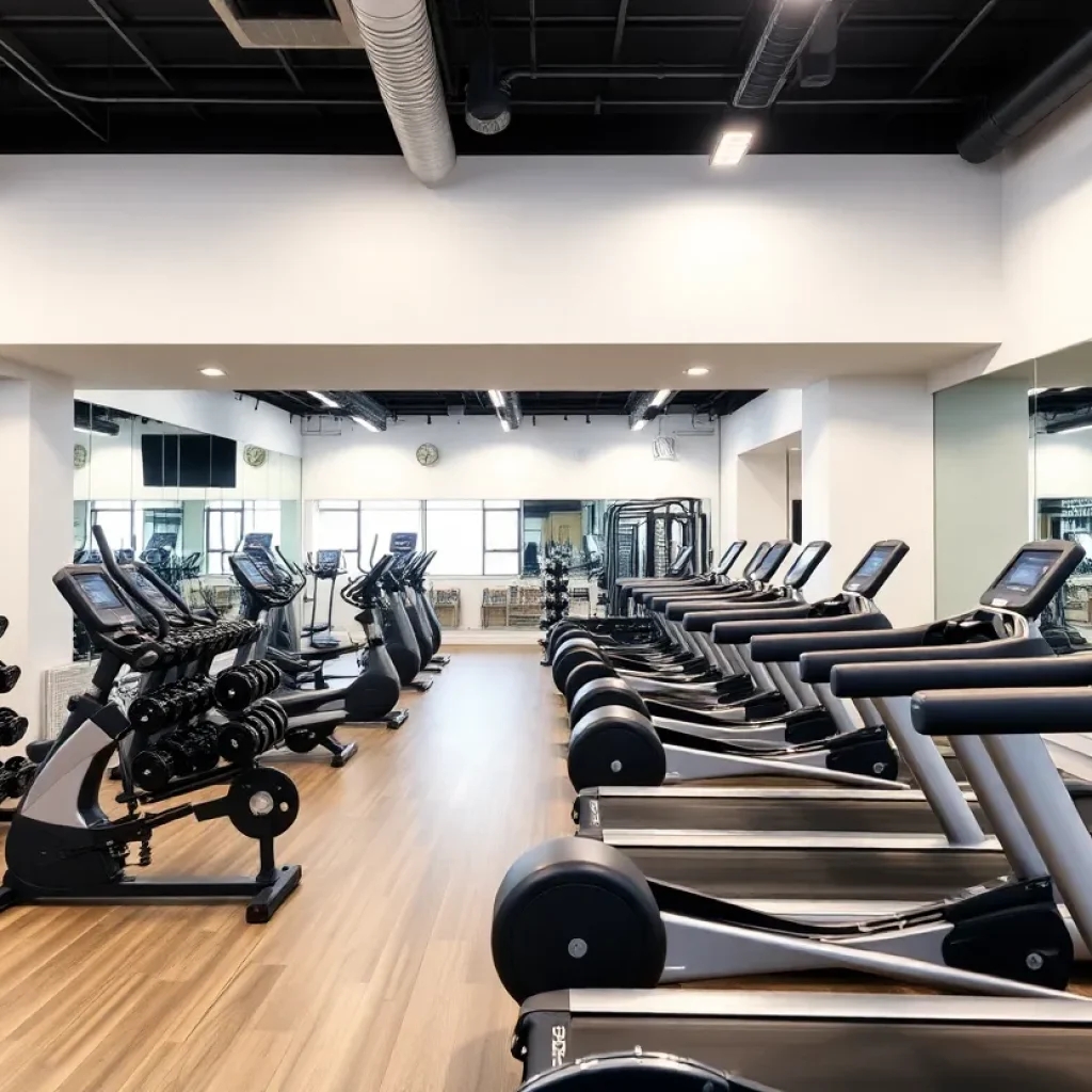 Interior of the new Planet Fitness gym in downtown New Orleans