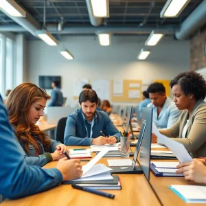 Job seekers using resources at the American Job Center in Louisiana
