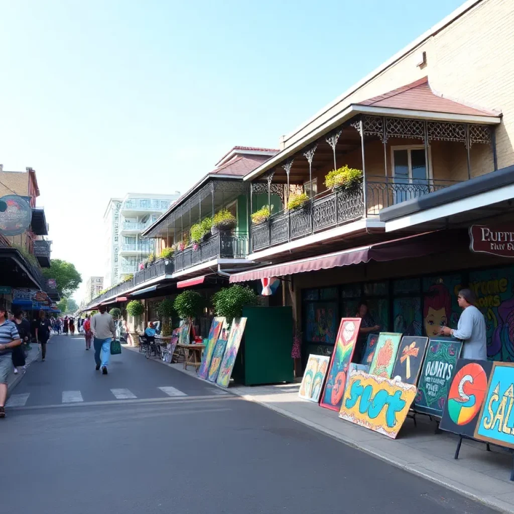 Art installations along Canal Street in New Orleans