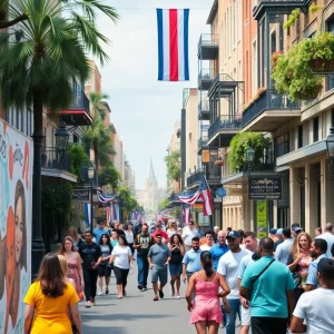 Community members enjoying Canal Street revitalization activities