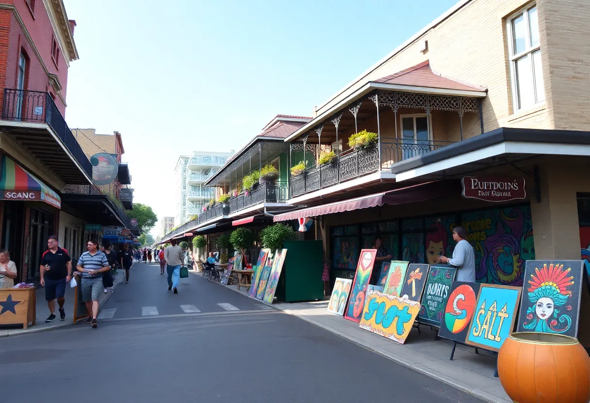 Art installations along Canal Street in New Orleans