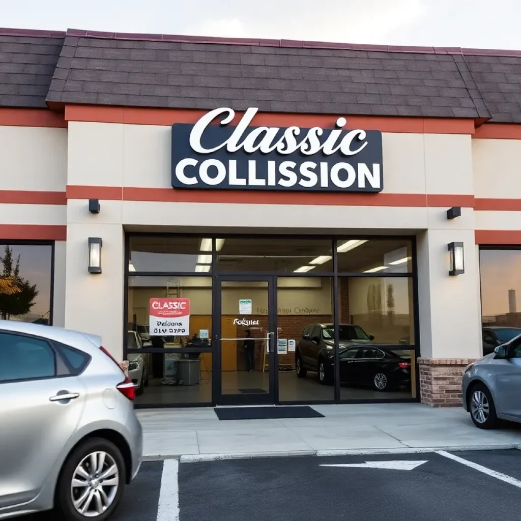 Exterior view of Classic Collision repair shop in Louisiana