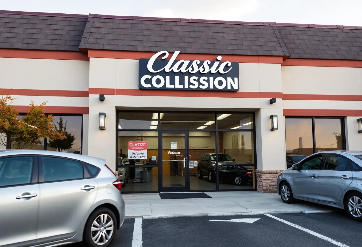 Exterior view of Classic Collision repair shop in Louisiana