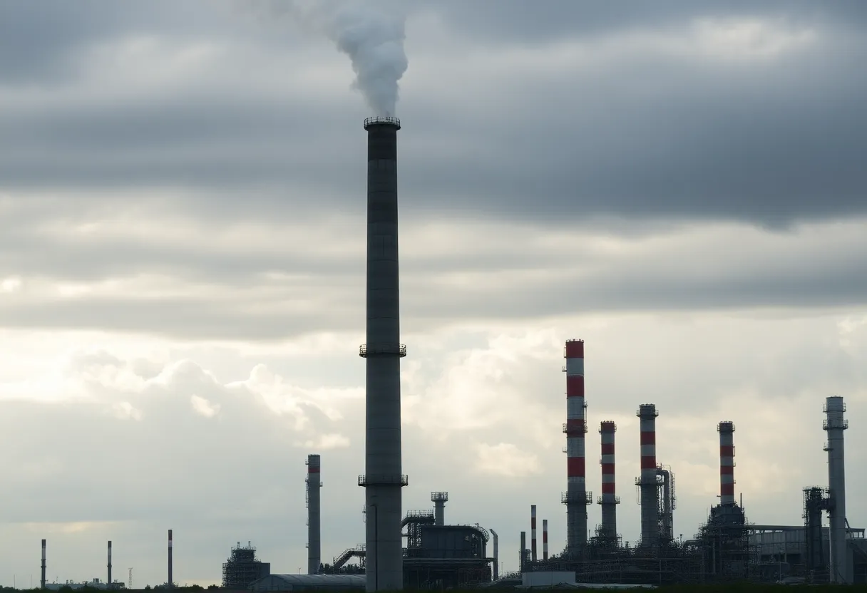 Denka Performance Elastomer plant emitting smoke