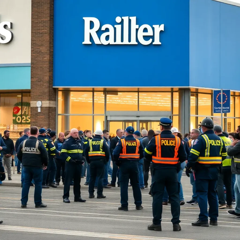 Emergency responders at a Walmart scene in New Orleans