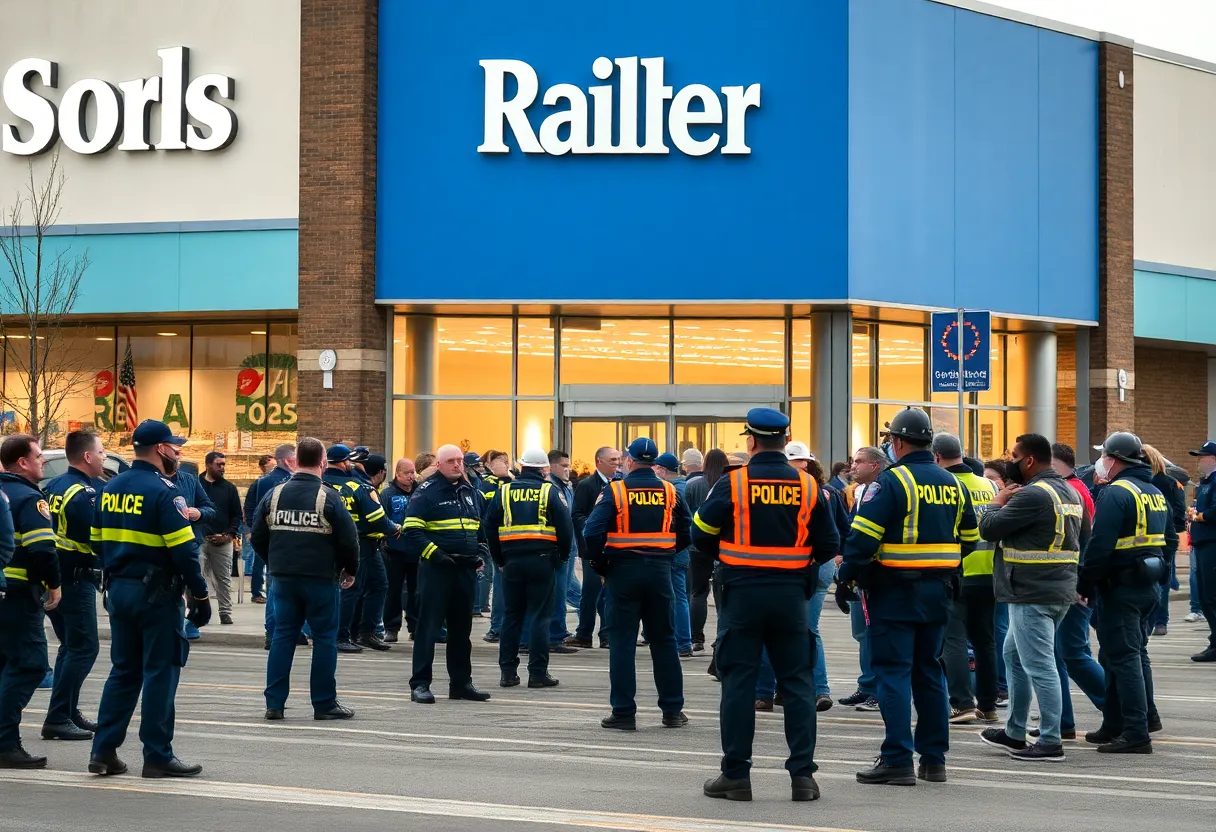 Emergency responders at a Walmart scene in New Orleans