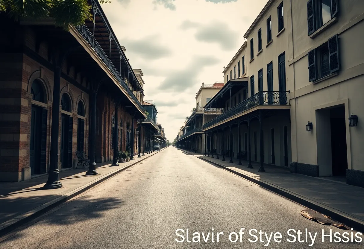 An artistic view of Esplanade Avenue in New Orleans, reflecting its historical significance.