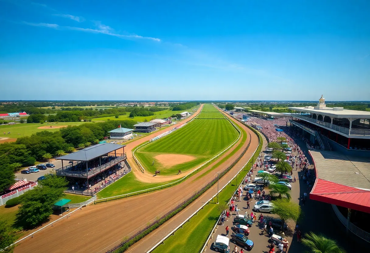 Aerial view of Fair Grounds Race Course in New Orleans