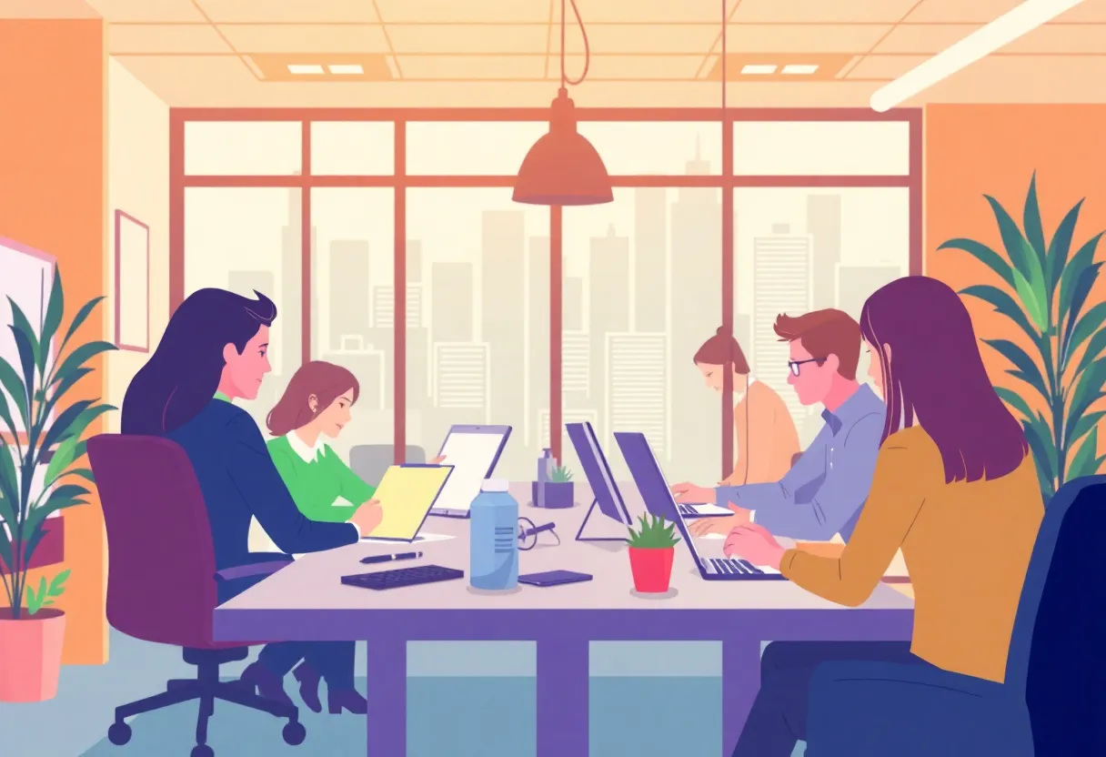 Teamwork in a modern office representing the High Impact Job Program