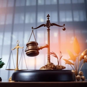 Conceptual image of corporate investigation involving natural resources