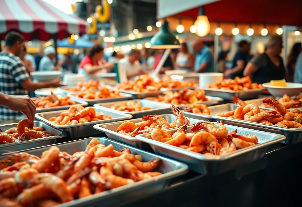 Authentic shrimp dishes served at New Orleans Jazz Fest