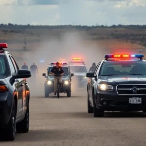 Police officers pursuing escapees in Texas