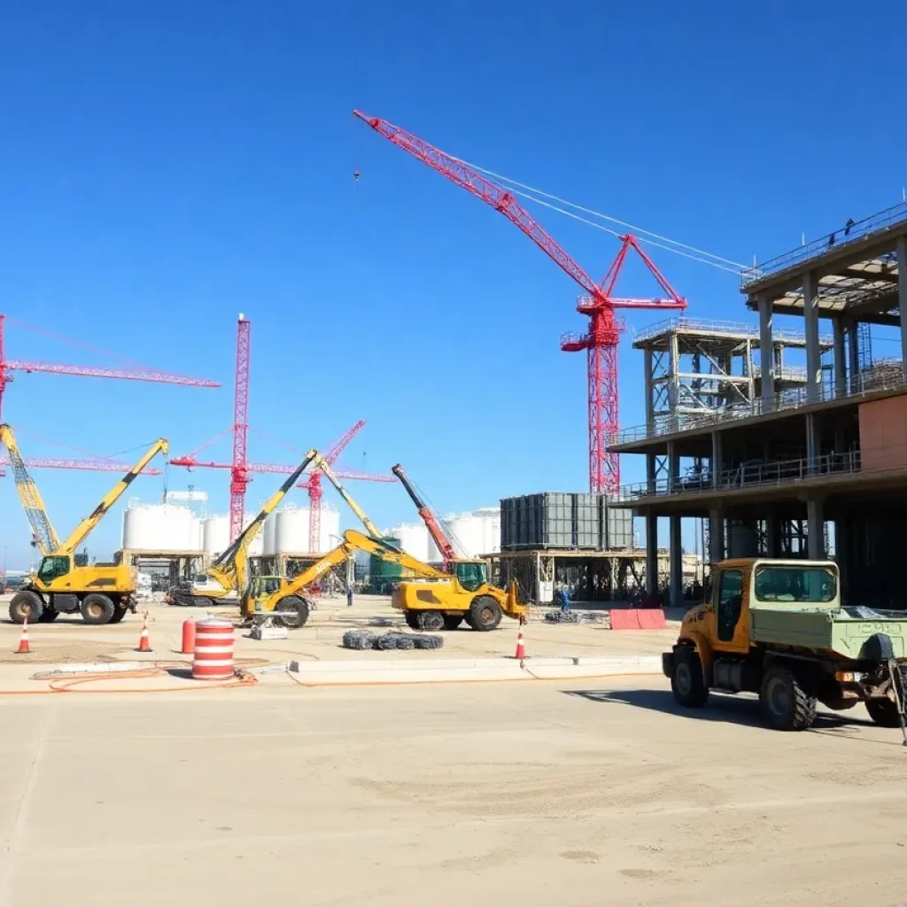 Construction site of a liquefied natural gas facility in Louisiana