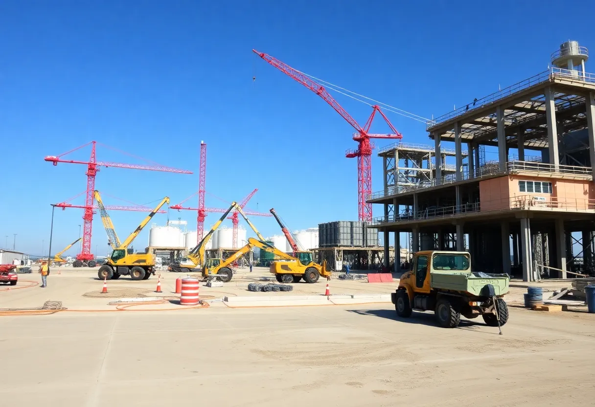 Construction site of a liquefied natural gas facility in Louisiana