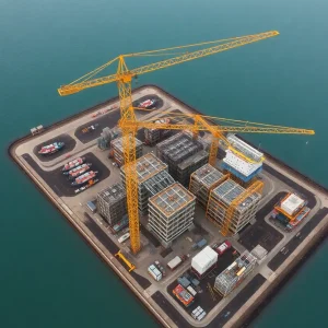 Construction site of a liquefied natural gas facility in Louisiana