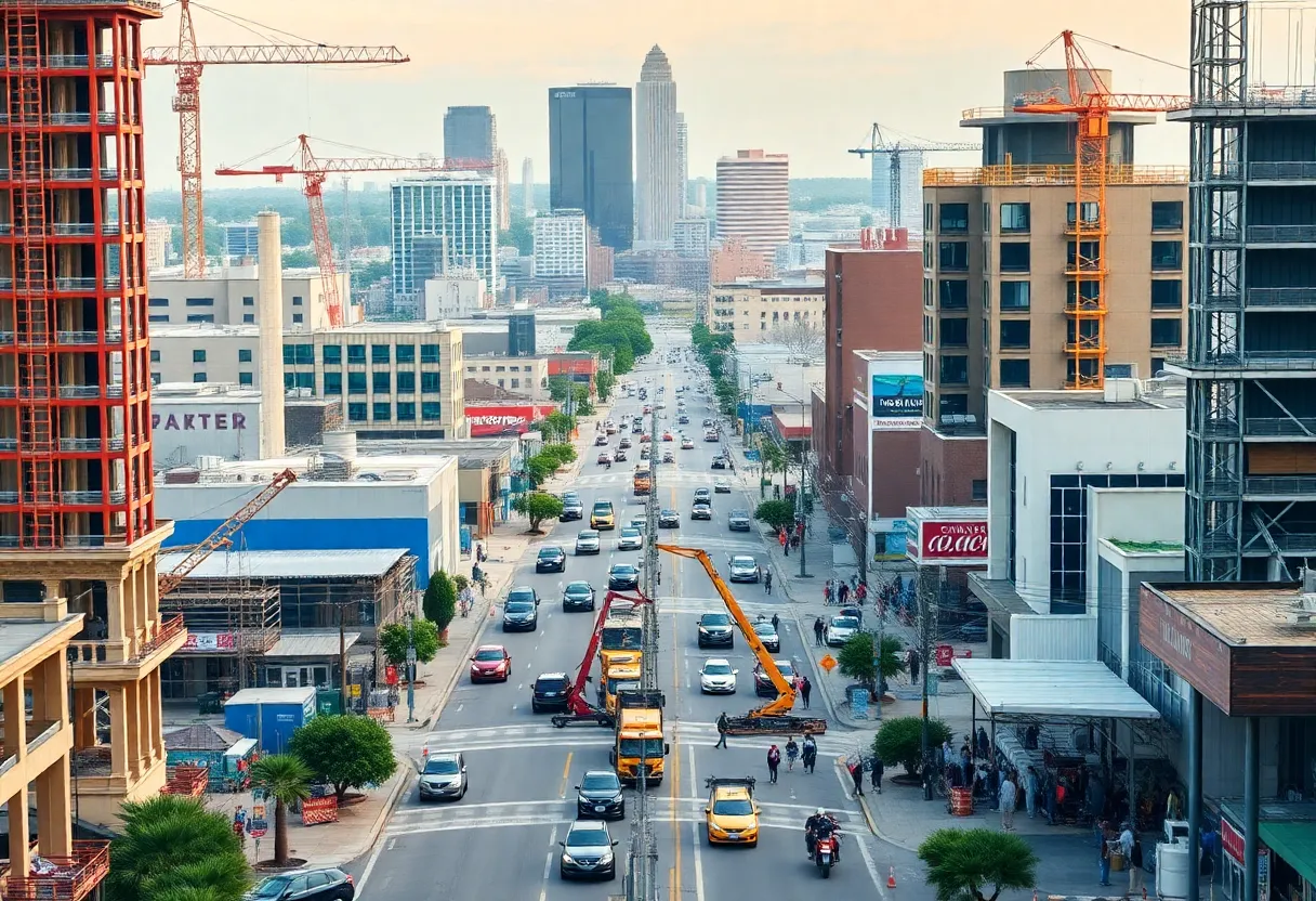 Cityscape of Louisiana highlighting economic growth