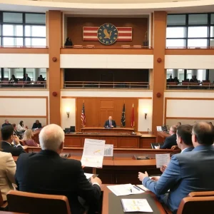 Louisiana lawmakers in a session discussing higher education matters