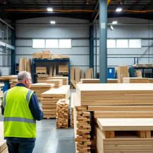 Louisiana-Pacific manufacturing facility producing building materials