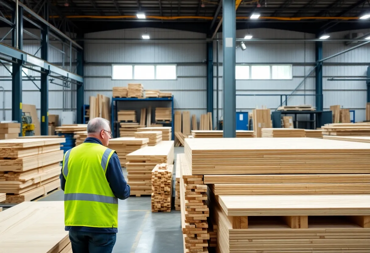 Louisiana-Pacific manufacturing facility producing building materials