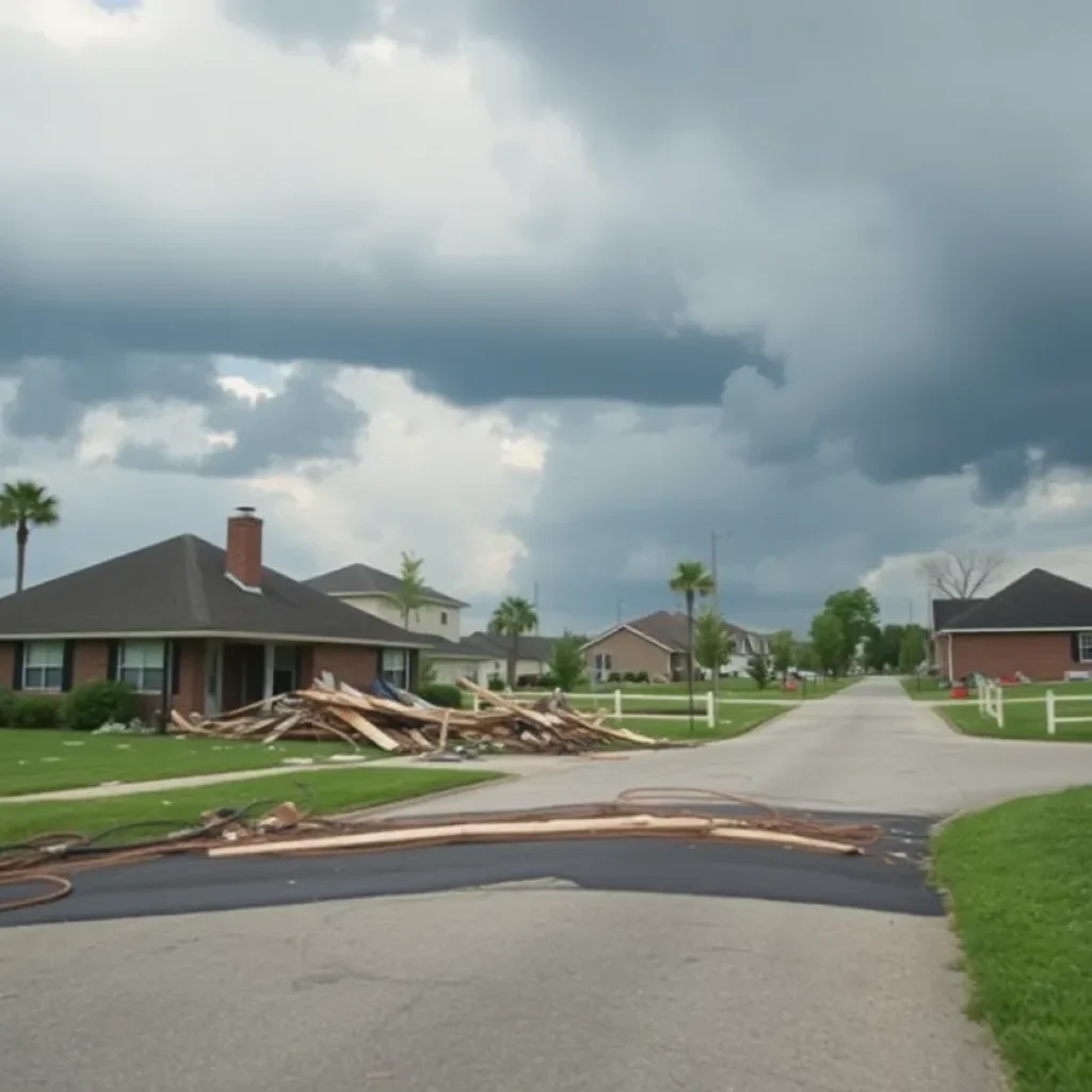 Damage caused by an EF-0 tornado in Marrero Louisiana