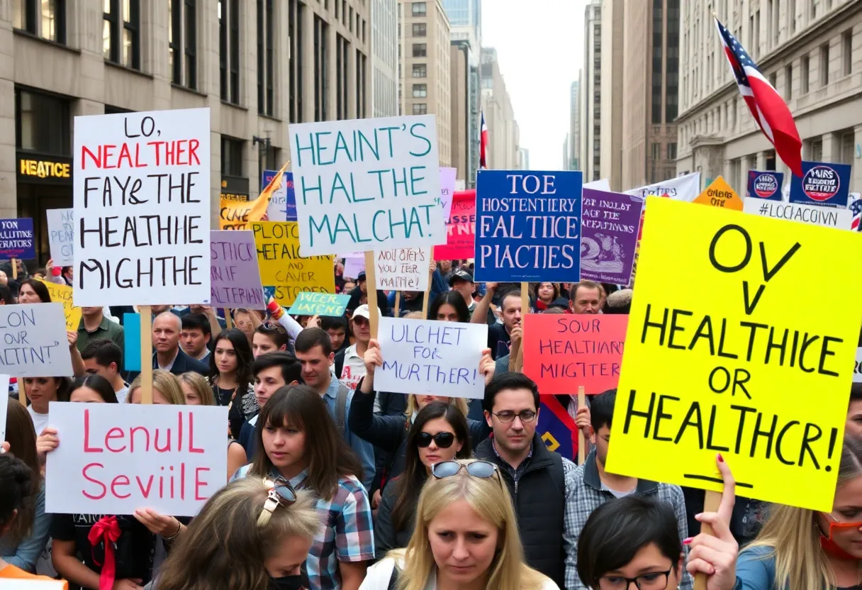 Protesters advocating for Medicaid and Medicare rights in Washington, D.C.