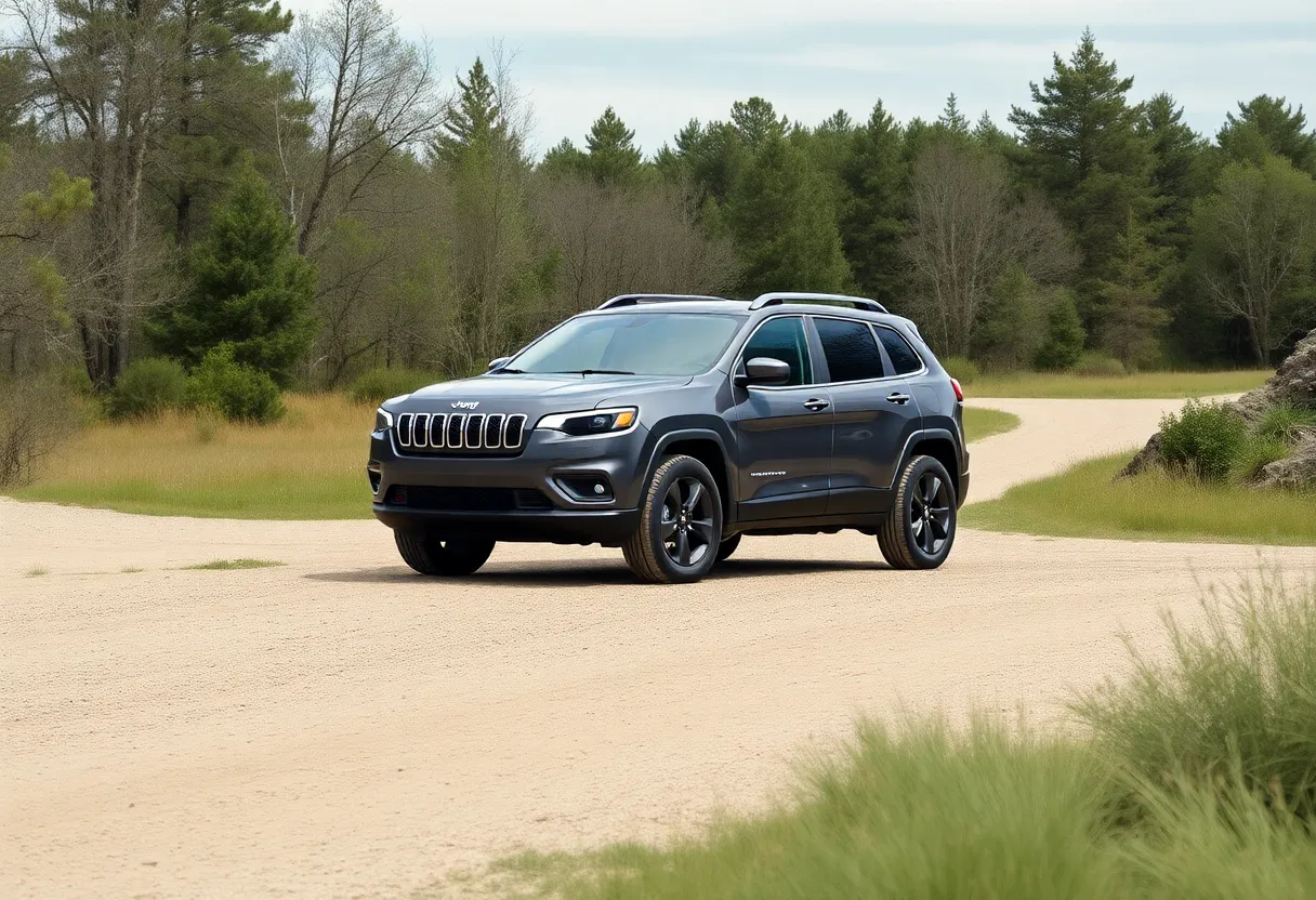New Jeep Cherokee displayed in a natural landscape