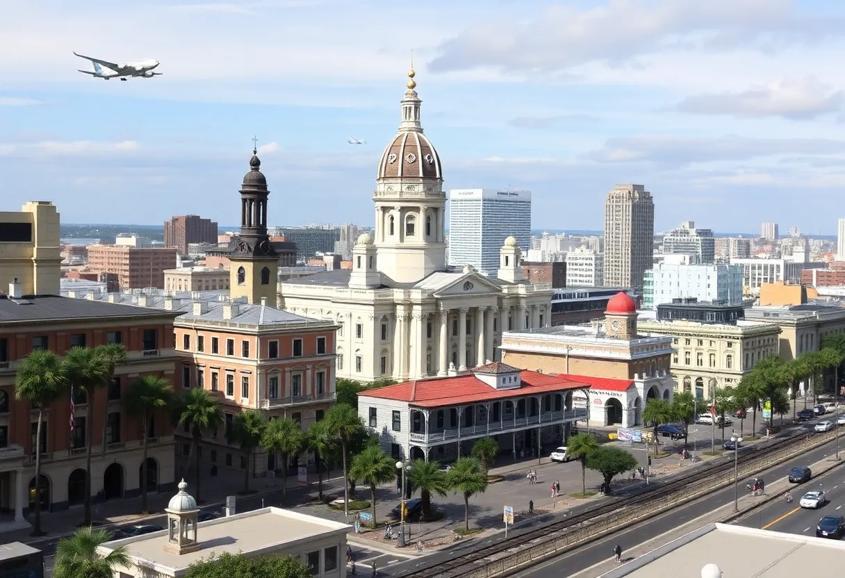 Cityscape of New Orleans representing governance and travel