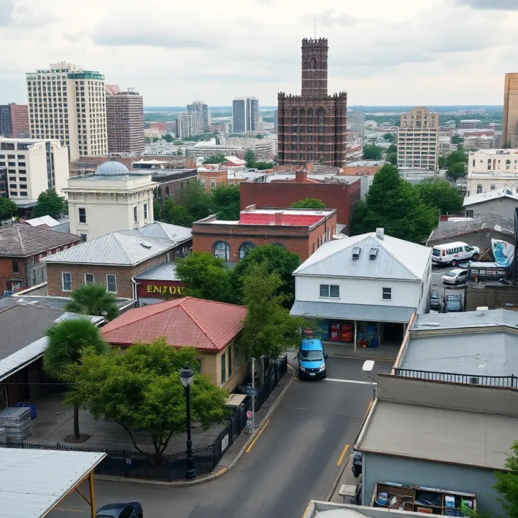 Cityscape of New Orleans showcasing areas impacted by homelessness