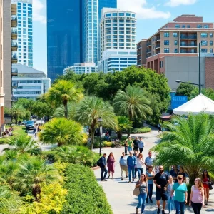 View of Downtown New Orleans highlighting development projects