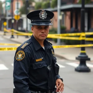 Police investigation scene in New Orleans