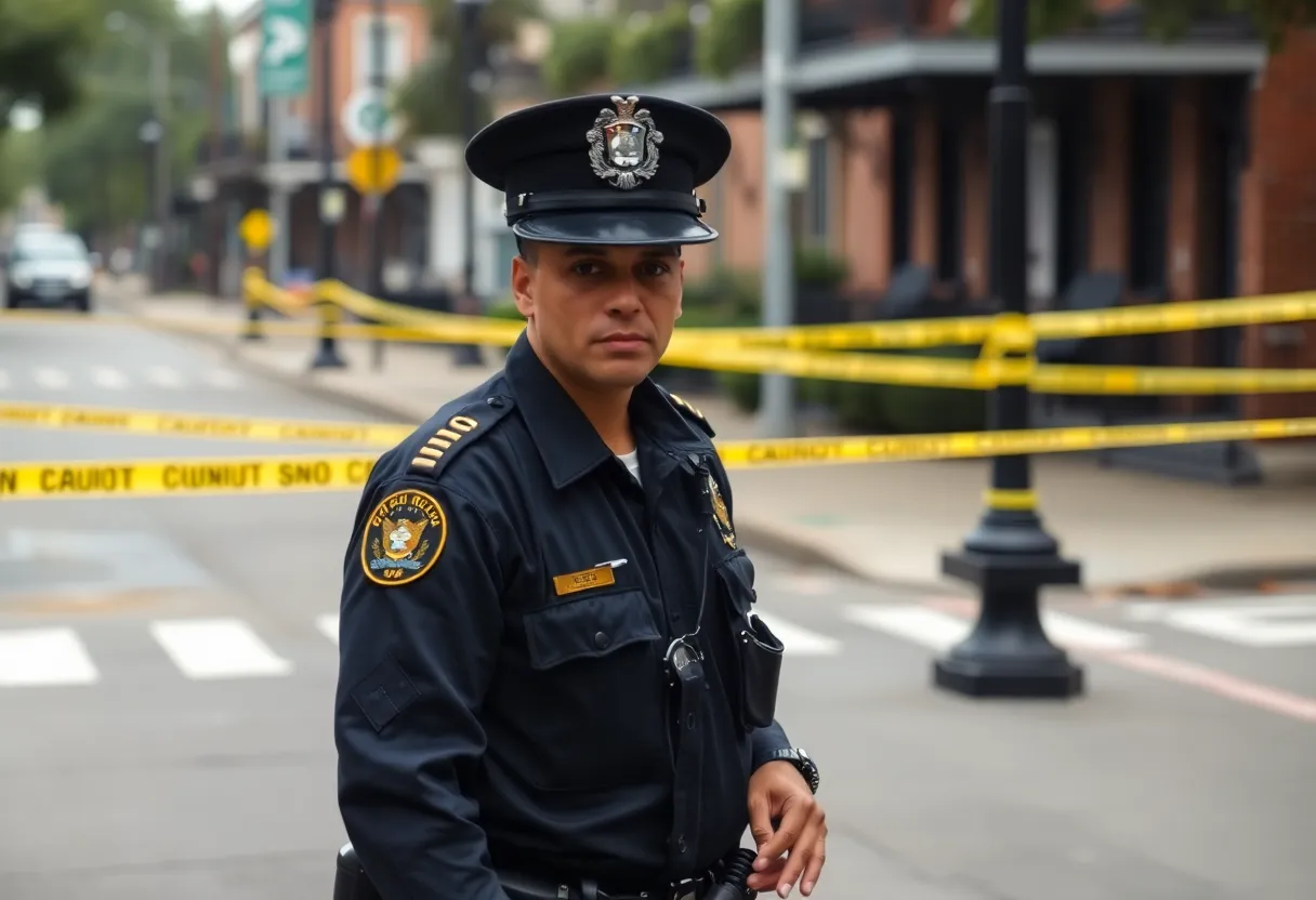 Police investigation scene in New Orleans