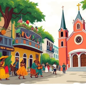 Illustration of New Orleans cultural heritage and diversity
