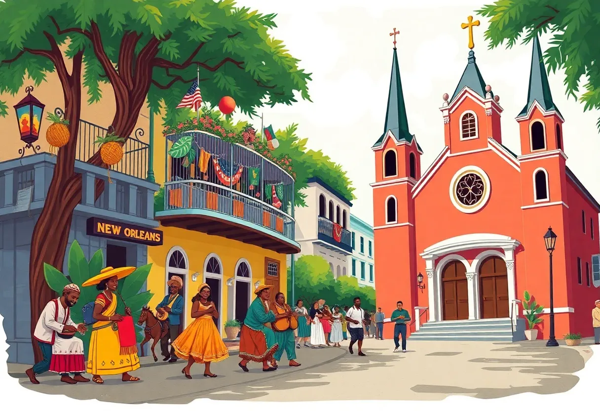 Illustration of New Orleans cultural heritage and diversity