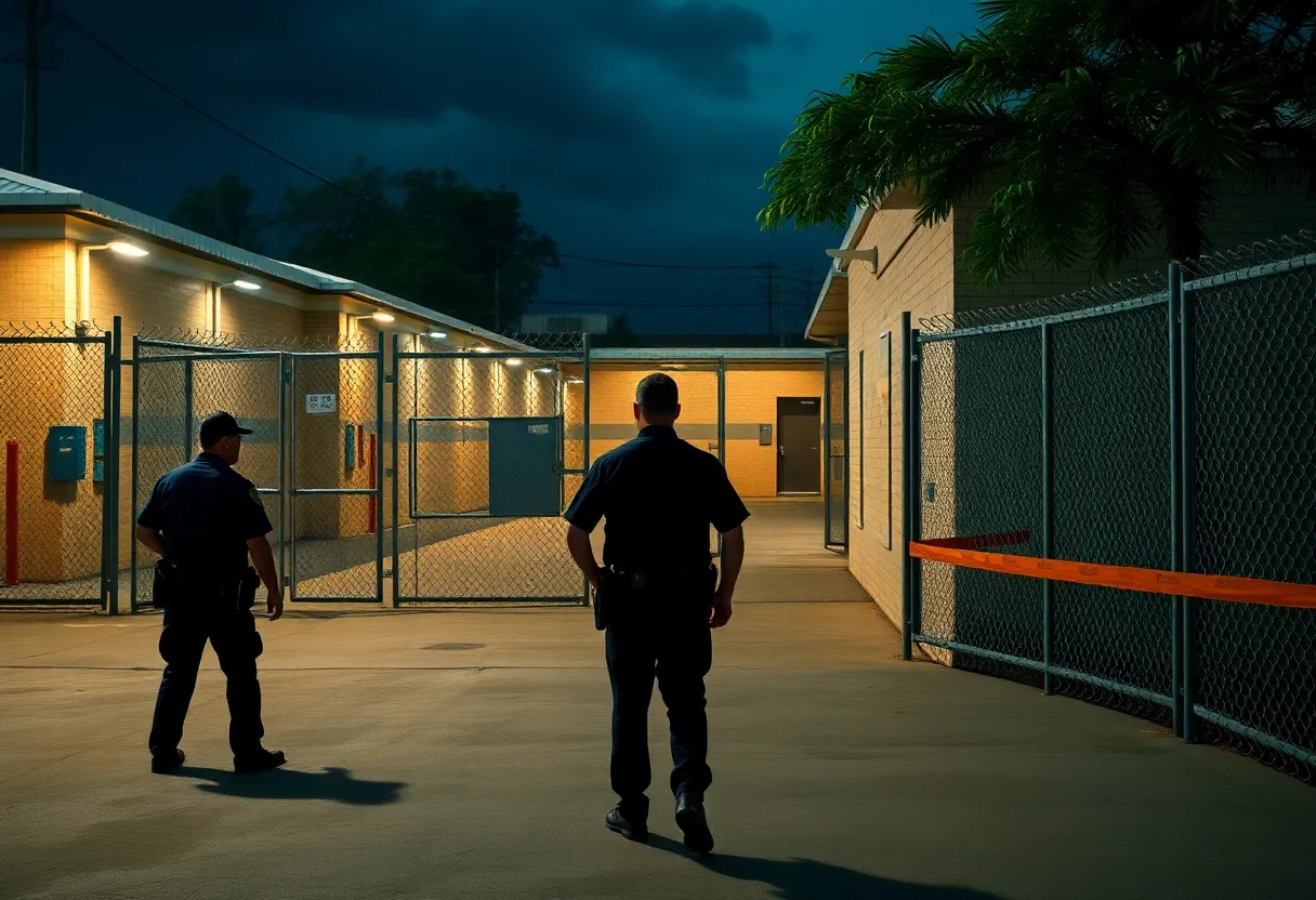 Security measures at a correctional facility in New Orleans