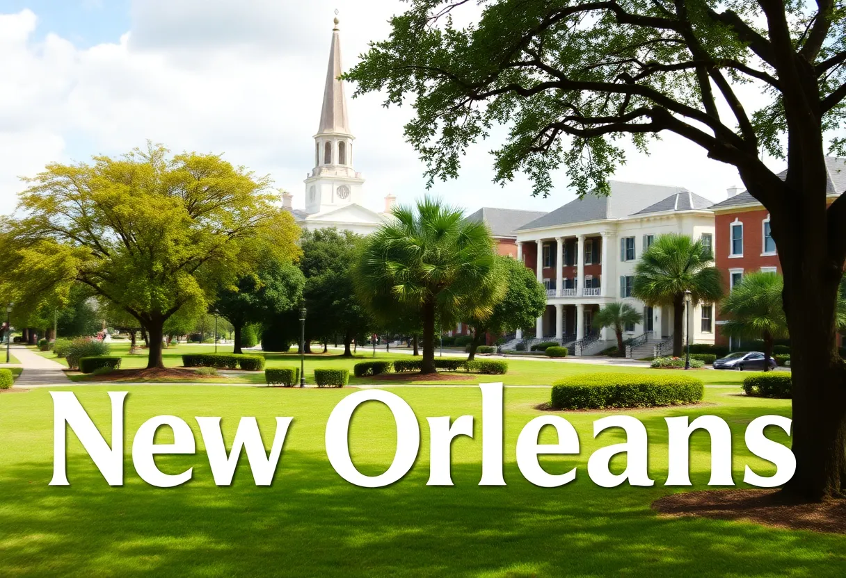 Peaceful landscape of New Orleans reflecting community spirit