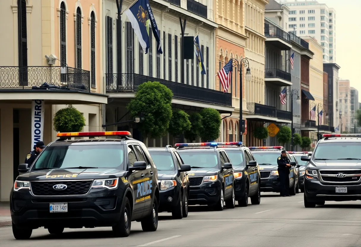 Police presence in New Orleans during manhunt